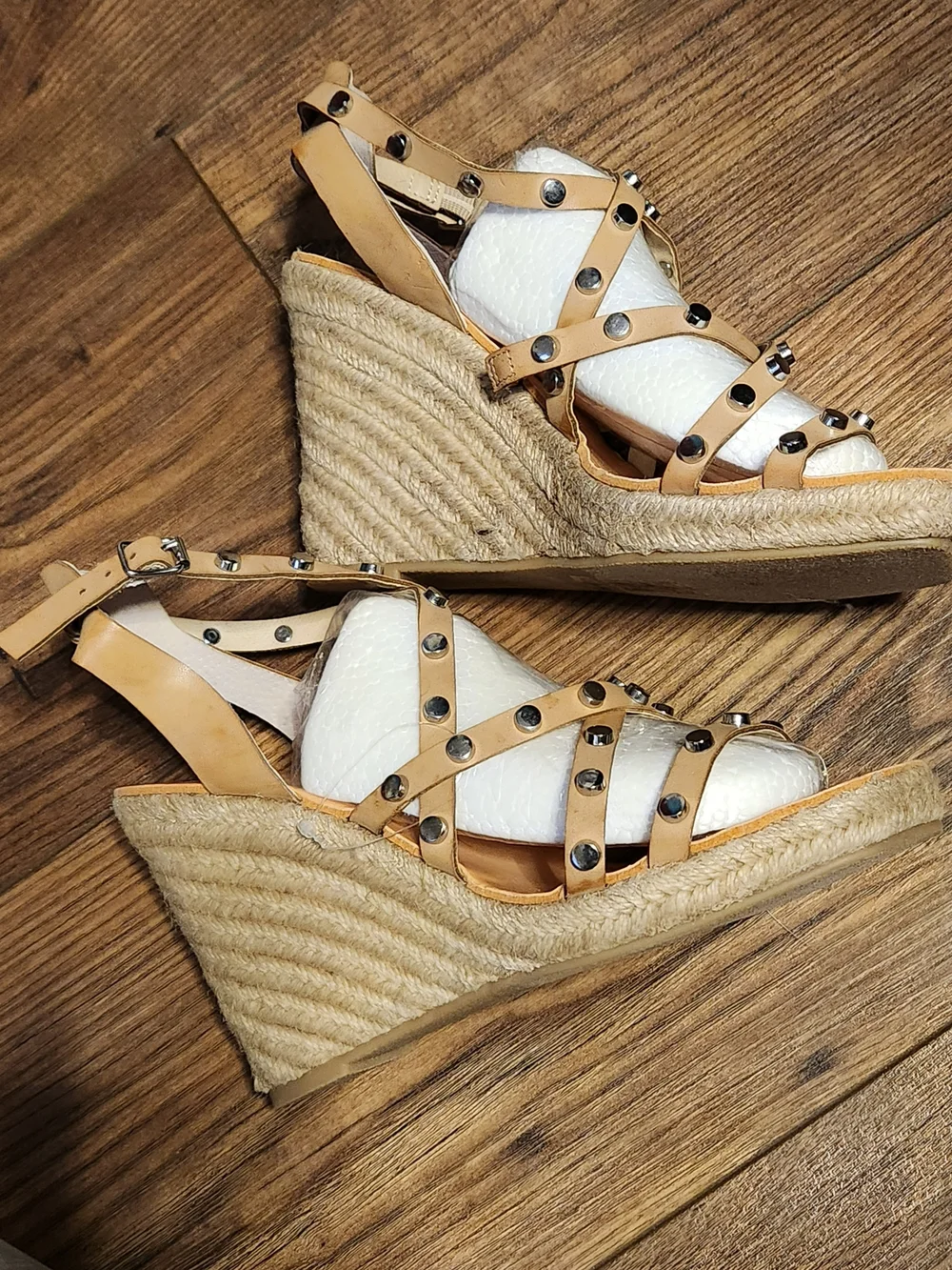 Dolce Vita Tan Strappy Studded Sandals
